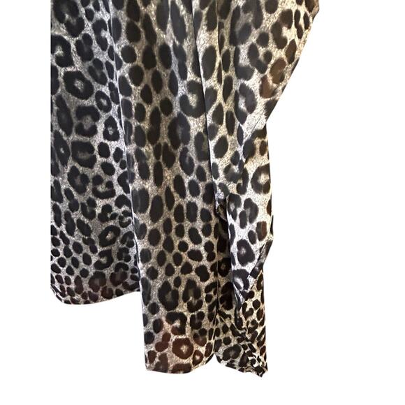 Michael Kors Women’s Black & White Leopard Print Soft Flowy Poncho Top Size 1X - Picture 11 of 13